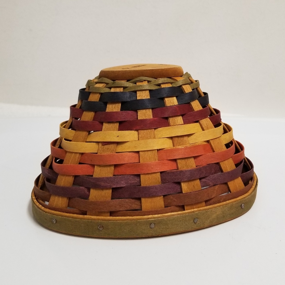 Longaberger 3pc Brown & Multi Color Small Basket Set - Picture 7 of 16